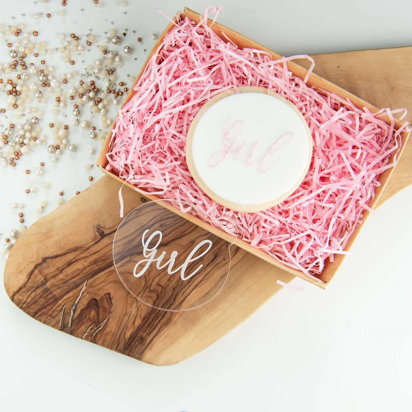 Girl in Florence Font Baby Shower Cookie Embosser