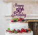 Happy 50th Birthday Pretty Cake Topper Glitter Card Dark Purple