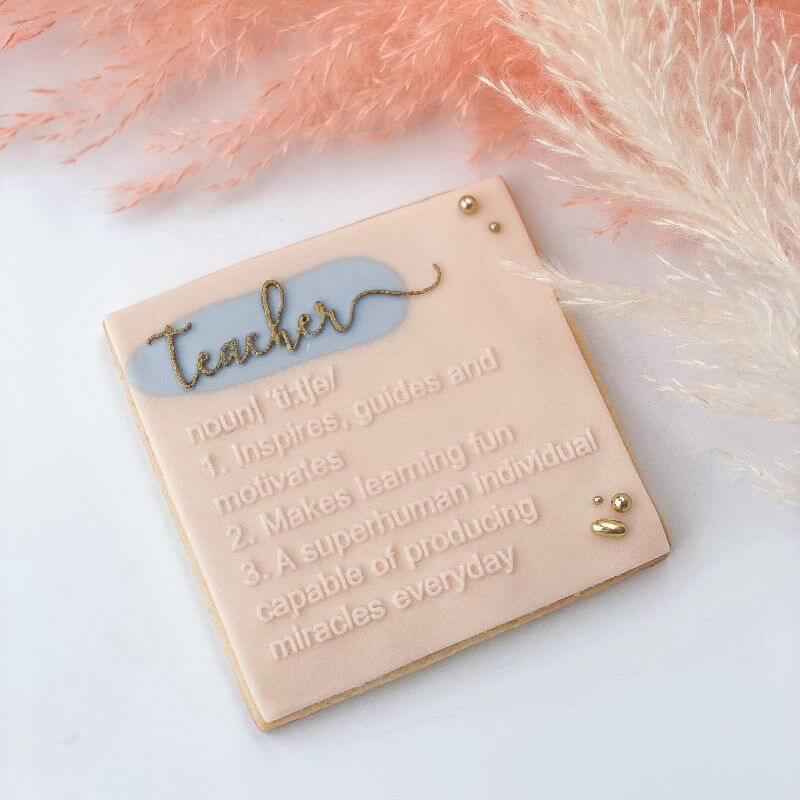 Teacher Definition Teacher Cookie Cutter and Embosser by The Three Biscuiteers