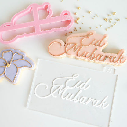 Eid Mubarak in Verity Font Ramadan Cookie Cutter and Embosser