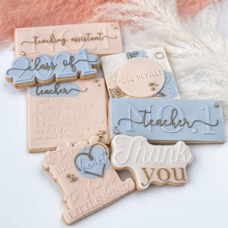 No. 1 Teaching Assistant in Verity Font Teacher Cookie Cutter and Embosser by The Three Biscuiteers