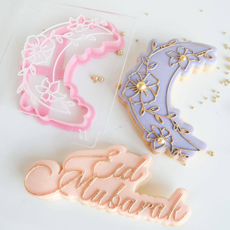 Floral Moon Ramadan Cookie Cutter and Embosser