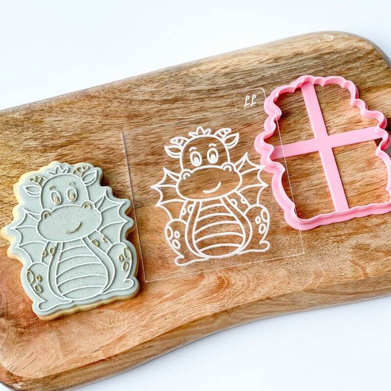 Cute Dragon Princess Cookie Cutter and Embosser