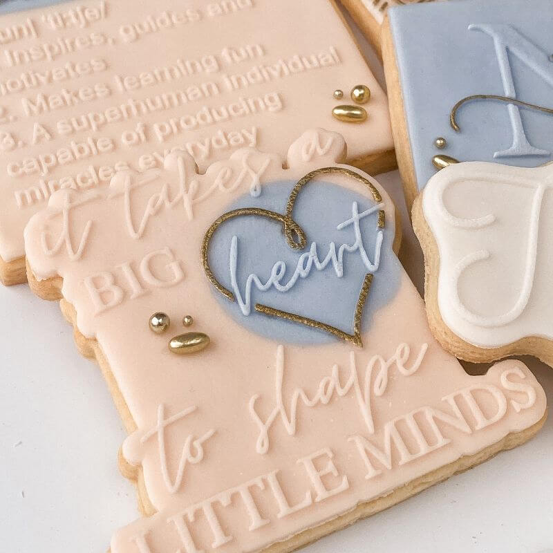 It Takes a Big Heart Teacher Cookie Cutter and Embosser by The Three Biscuiteers