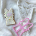 Rabbit with Floral Headband Easter Cookie Cutter and Embosser