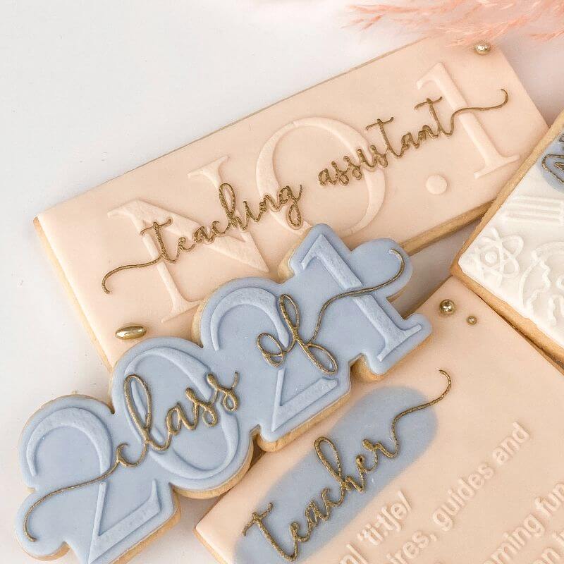 No. 1 Teaching Assistant in Verity Font Teacher Cookie Cutter and Embosser by The Three Biscuiteers