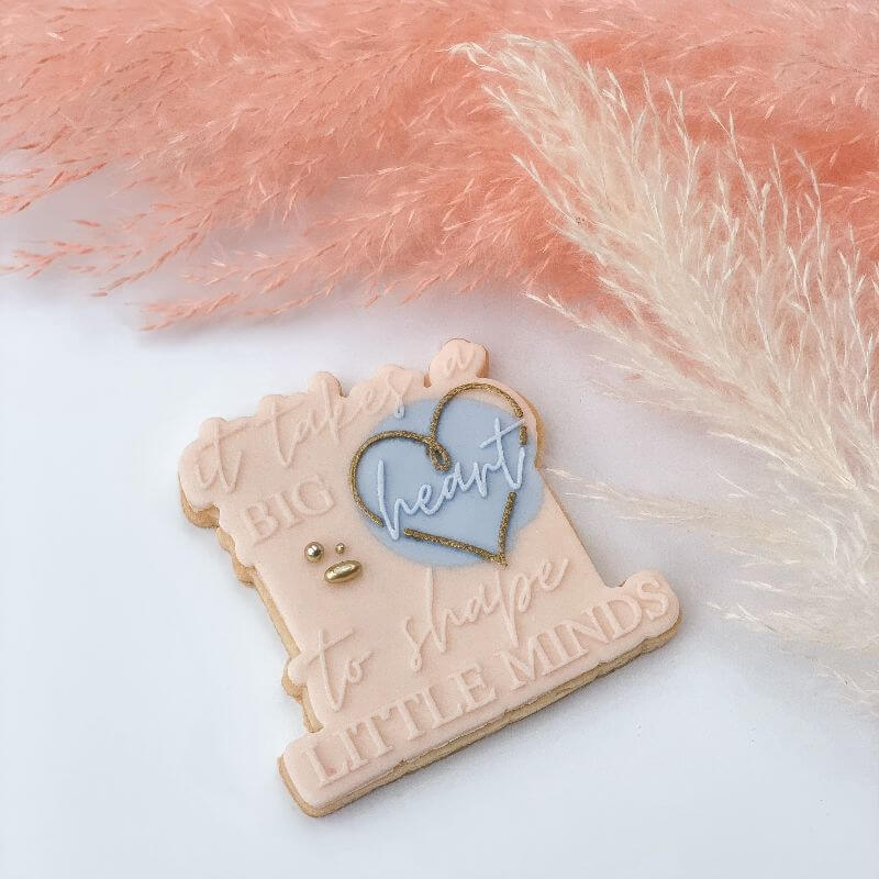 It Takes a Big Heart Teacher Cookie Cutter and Embosser by The Three Biscuiteers