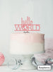 Hello World Baby Shower Cake Topper Premium 3mm Acrylic Raspberry