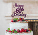 Happy 60th Birthday Pretty Cake Topper Glitter Card Dark Purple