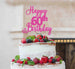 Happy 60th Birthday Pretty Cake Topper Glitter Card Hot Pink
