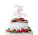 Happy 18th Birthday Pretty Cake Topper Glitter Card White
