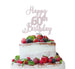 Happy 60th Birthday Pretty Cake Topper Glitter Card White