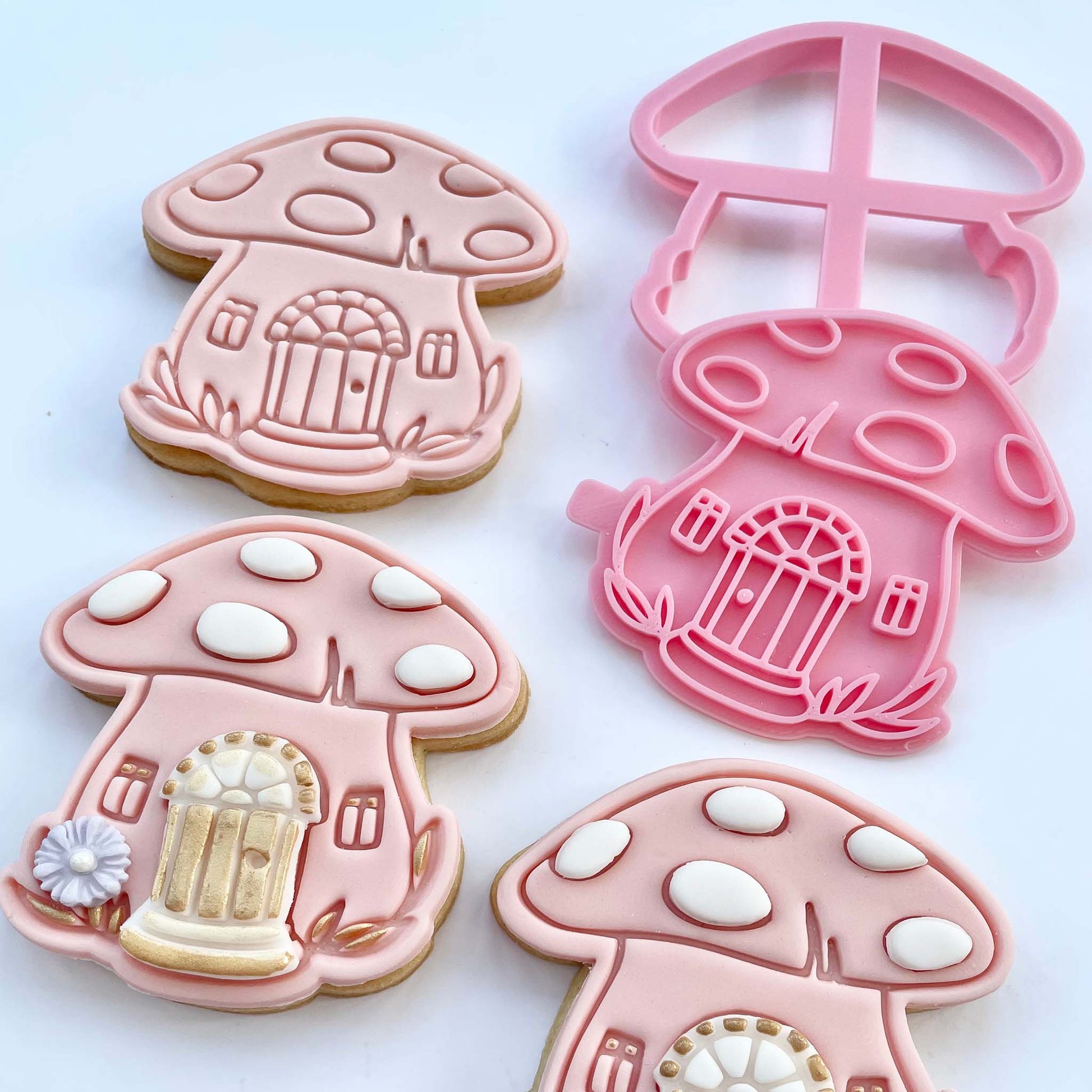 Toadstool with Door Fairy Cookie Cutter and Stamp by Mays Bakes