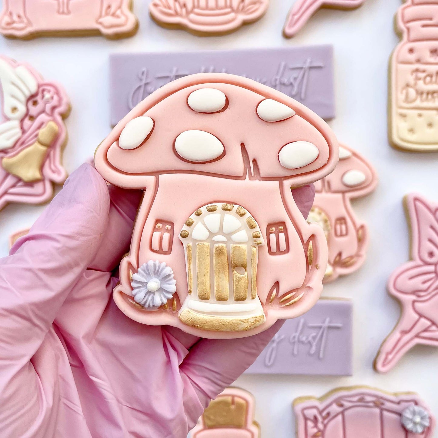 Toadstool with Door Fairy Cookie Cutter and Stamp by Mays Bakes