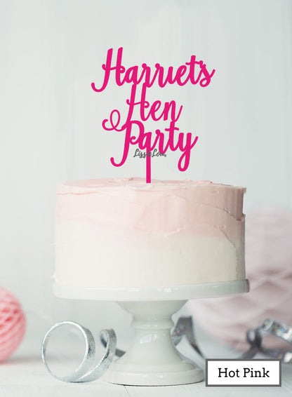 Custom Hen Party With Name Pretty Acrylic Shopify - Hot Pink