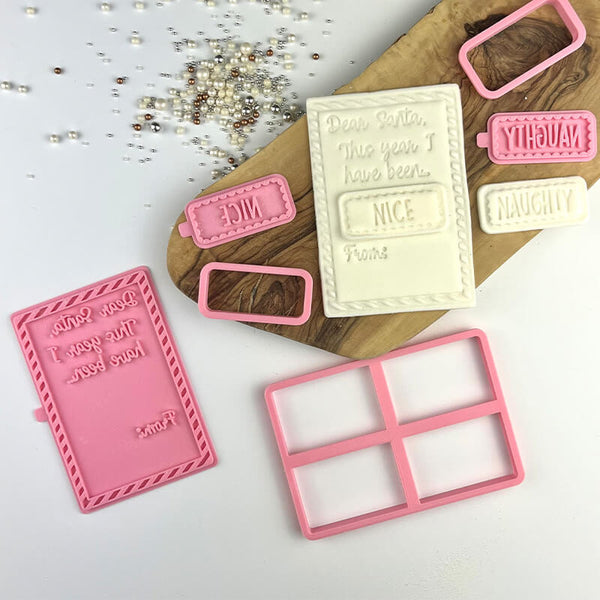 AlphaBakes Naughty or Nice Customisable Letter Christmas Cookie Cutter and Stamp