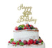 Happy 16th Birthday Pretty Cake Topper Glitter Card Gold