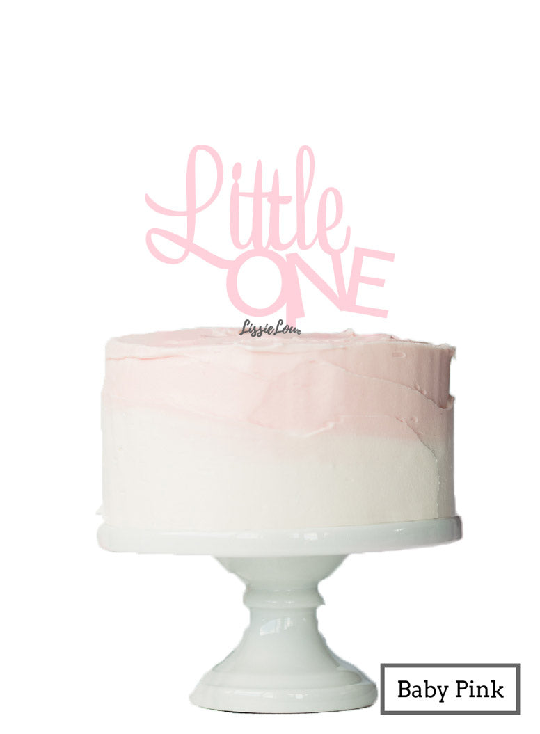 Little One Baby Shower Cake Topper Premium 3mm Acrylic Baby Pink
