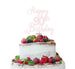 Happy 90th Birthday Pretty Cake Topper Glitter Card White