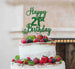 Happy 21st Birthday Pretty Cake Topper Glitter Card Green