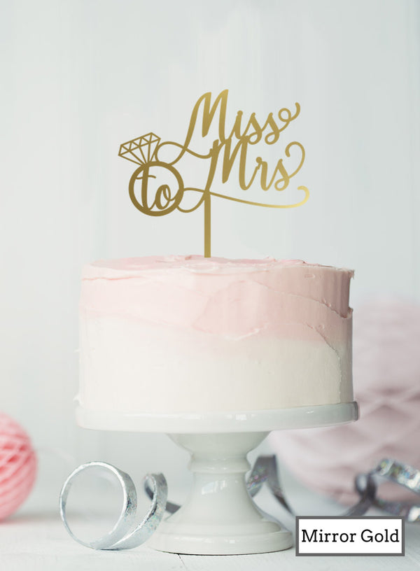 Miss to Mrs with Ring Hen Party Acrylic Shopify - Mirror Gold