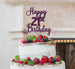 Happy 21st Birthday Pretty Cake Topper Glitter Card Dark Purple