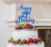 Happy 21st Birthday Pretty Cake Topper Glitter Card Dark Blue