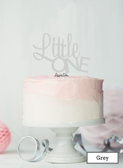 Little One Baby Shower Cake Topper Premium 3mm Acrylic Grey