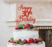 Happy 30th Birthday Pretty Cake Topper Glitter Card Red