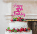 Happy 30th Birthday Pretty Cake Topper Glitter Card Hot Pink