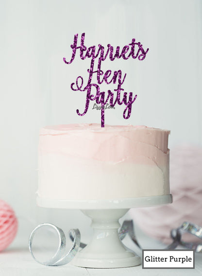 Custom Hen Party With Name Pretty Acrylic Shopify - Glitter Purple