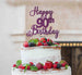 Happy 90th Birthday Pretty Cake Topper Glitter Card Dark Purple